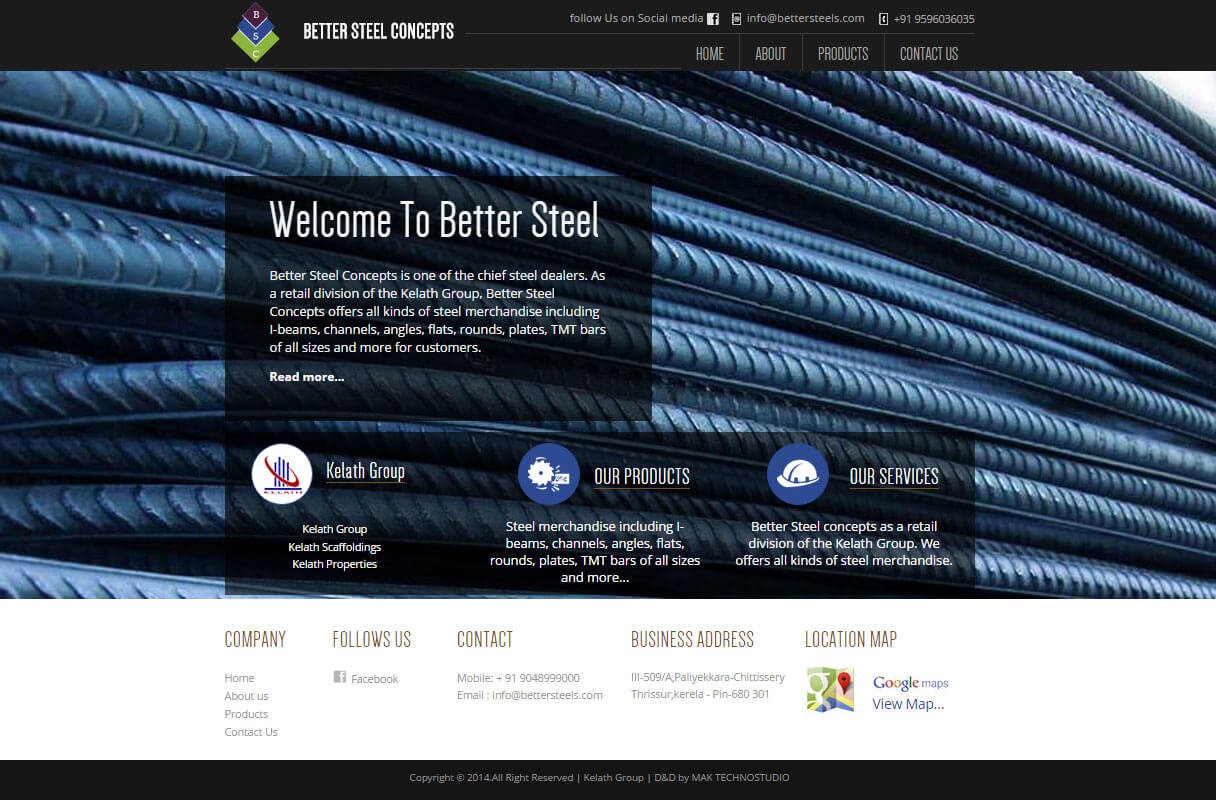 steels company website theme