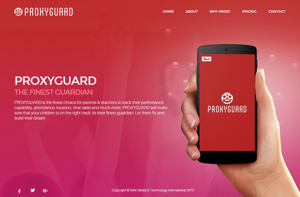 proxyguard android app landing page
